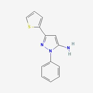 Chemical structure of 1-Phenyl-3-(thiophen-2-yl)-1H-pyrazol-5-amine