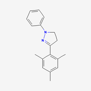 Chemical structure of 1-Phenyl-3-mesityl-2-pyrazoline