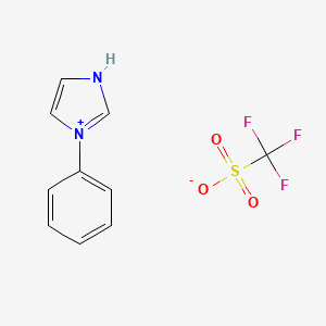 Chemical structure of 1-Phenyl-1H-imidazol-3-ium Trifluoromethanesulfonate