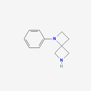 Chemical structure of 1-Phenyl-1,6-diazaspiro[3.3]heptane