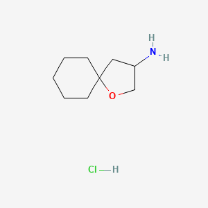 Chemical structure of 1-oxaspiro[4.5]dec-3-ylamine hydrochloride