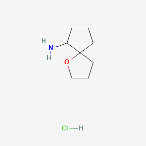 Chemical structure of 1-Oxaspiro[4.4]nonan-6-amine hydrochloride