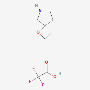 Chemical structure of 1-Oxa-6-azaspiro[3.4]octane 2,2,2-trifluoroacetate