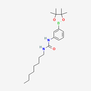 Chemical structure of 1-octyl-3-(3-(4,4,5,5-tetramethyl-1,3,2-dioxaborolan-2-yl)phenyl)urea