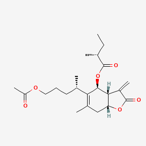 Chemical structure of 1-O-Acetyl-6α-O-(2-methylbutyryl)britannilactone