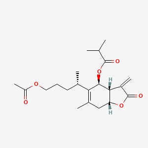 Chemical structure of 1-O-Acetyl-6-O-isobutyrylbritannilactone