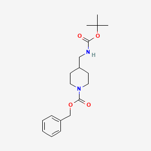 Chemical structure of 1-N-Cbz-4-N-(Boc-Aminomethyl)Piperidine