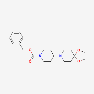 Chemical structure of 1-N-CBZ-4-(1,4-DIOXA-8-AZASPIRO[4.5]DEC-8-YL)PIPERIDINE