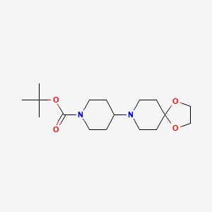 Chemical structure of 1-N-BOC-4-(1,4-DIOXA-8-AZASPIRO[4.5]DEC-8-YL)PIPERIDINE