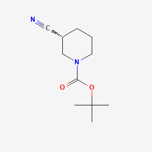 Chemical structure of 1-N-Boc-3-(R)-Cyanopiperidine