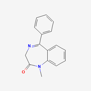 Chemical structure of 1-methyl-5-phenyl-3H-1,4-benzodiazepin-2-one