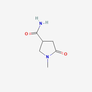 Chemical structure of 1-Methyl-5-oxopyrrolidine-3-carboxamide