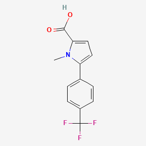 Chemical structure of 1-Methyl-5-[4-(trifluoromethyl)phenyl]pyrrole-2-carboxylic Acid