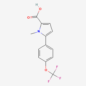 Chemical structure of 1-Methyl-5-[4-(trifluoromethoxy)phenyl]pyrrole-2-carboxylic Acid