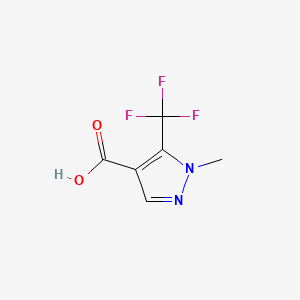 Chemical structure of 1-Methyl-5-(trifluoromethyl)pyrazole-4-carboxylic Acid