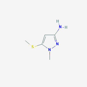 Chemical structure of 1-Methyl-5-(methylthio)-1H-pyrazol-3-amine
