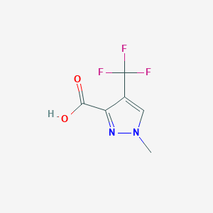 Chemical structure of 1-Methyl-4-(trifluoromethyl)-1H-pyrazole-3-carboxylic acid