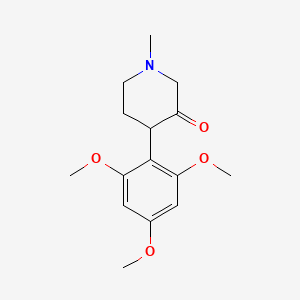 Chemical structure of 1-Methyl-4-(2,4,6-trimethoxyphenyl)piperidin-3-one