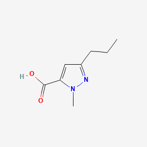 Chemical structure of 1-Methyl-3-propyl-1H-pyrazole-5-carboxylic acid