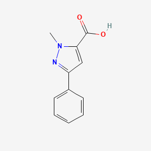 Chemical structure of 1-Methyl-3-phenyl-1H-pyrazole-5-carboxylic acid