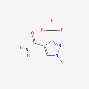 Chemical structure of 1-Methyl-3-(trifluoromethyl)pyrazole-4-carboxamide