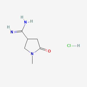 Chemical structure of 1-Methyl-2-oxopyrrolidine-4-carboxamidine Hydrochloride