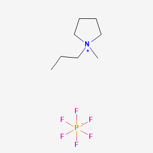Chemical structure of 1-Methyl-1-Propylpyrrolidinium Hexafluorophosphate
