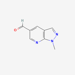 Chemical structure of 1-Methyl-1H-pyrazolo[3,4-b]pyridine-5-carbaldehyde