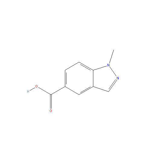 Chemical structure of 1-methyl-1H-indazole-5-carboxylic acid
