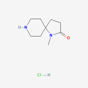 Chemical structure of 1-Methyl-1,8-diazaspiro[4.5]decan-2-onehydrochloride