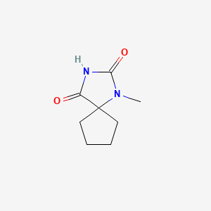 Chemical structure of 1-methyl-1,3-diazaspiro[4.4]nonane-2,4-dione