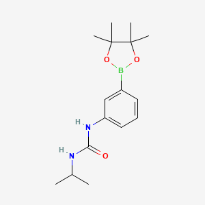 Chemical structure of 1-Isopropyl-3-[3-(4,4,5,5-tetramethyl-1,3,2-dioxaborolan-2-yl)phenyl]urea