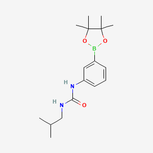 Chemical structure of 1-isobutyl-3-(3-(4,4,5,5-tetramethyl-1,3,2-dioxaborolan-2-yl)phenyl)urea