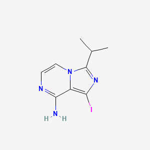 Chemical structure of 1-Iodo-3-isopropylimidazo[1,5-a]pyrazin-8-amine