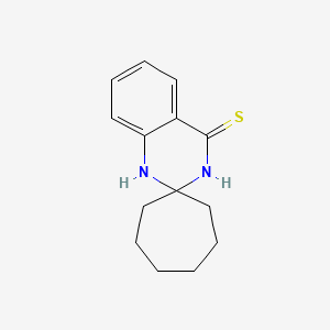 Chemical structure of 1'H-Spiro[cycloheptane-1,2'-quinazoline]-4'-thiol