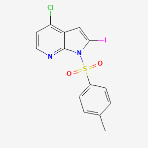 Chemical structure of N-Tosyl-4-chloro-2-iodo-7-azaindole