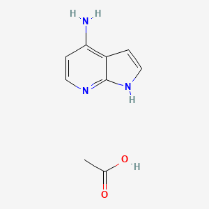 Chemical structure of 1H-Pyrrolo[2,3-b]pyridin-4-amine acetate