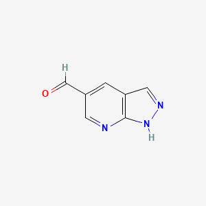 Chemical structure of 1H-Pyrazolo[3,4-b]pyridine-5-carbaldehyde