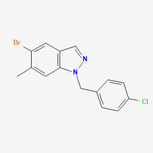 Chemical structure of 5-Bromo-1-(4-chlorobenzyl)-6-methyl-1h-indazole