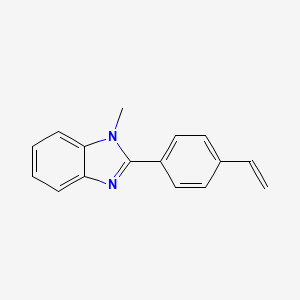 Chemical structure of 1H-benzimidazole, 2-(4-ethenylphenyl)-1-methyl-