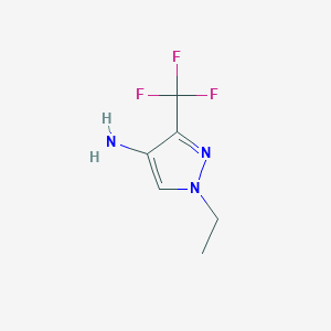 Chemical structure of 1-ethyl-3-(trifluoromethyl)-1H-pyrazol-4-amine