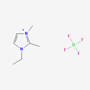 Chemical structure of 1-Ethyl-2,3-Dimethylimidazolium Tetrafluoroborate
