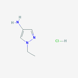 Chemical structure of 1-ethyl-1H-pyrazol-4-amine hydrochloride