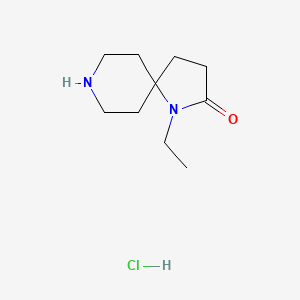 Chemical structure of 1-Ethyl-1,8-diazaspiro[4.5]decan-2-one hydrochloride