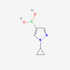 Chemical structure of 1-Cyclopropylpyrazole-4-boronic Acid