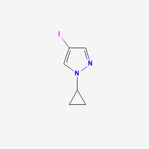 Chemical structure of 1-Cyclopropyl-4-iodo-1H-pyrazole