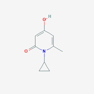 Chemical structure of 1-Cyclopropyl-4-hydroxy-6-methyl-1,2-dihydropyridin-2-one