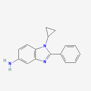 Chemical structure of 1-cyclopropyl-2-phenyl-1H-benzo[d]iMidazol-5-aMine