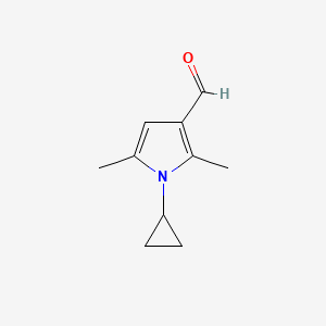 Chemical structure of 1-cyclopropyl-2,5-dimethyl-1H-pyrrole-3-carbaldehyde