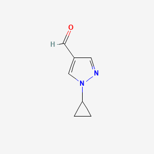 Chemical structure of 1-Cyclopropyl-1H-pyrazole-4-carbaldehyde
